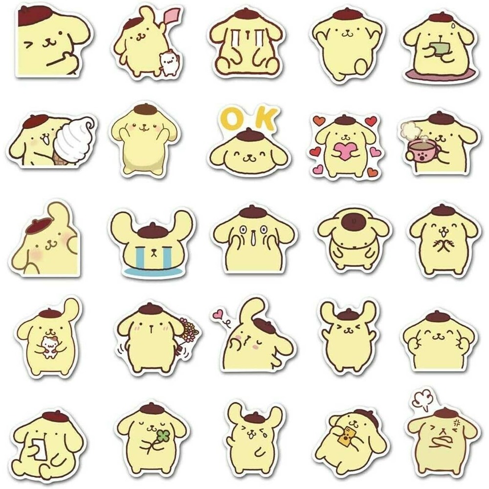 Pompompurin Stickers Sanrio Cute Kawaii Dog Cartoon Puppy